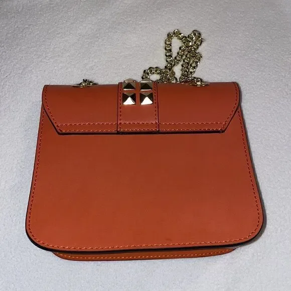 Persaman Gold/Orange crossbody bag studded